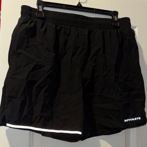 Alphalete Black Running Shorts with Reflective Trim
